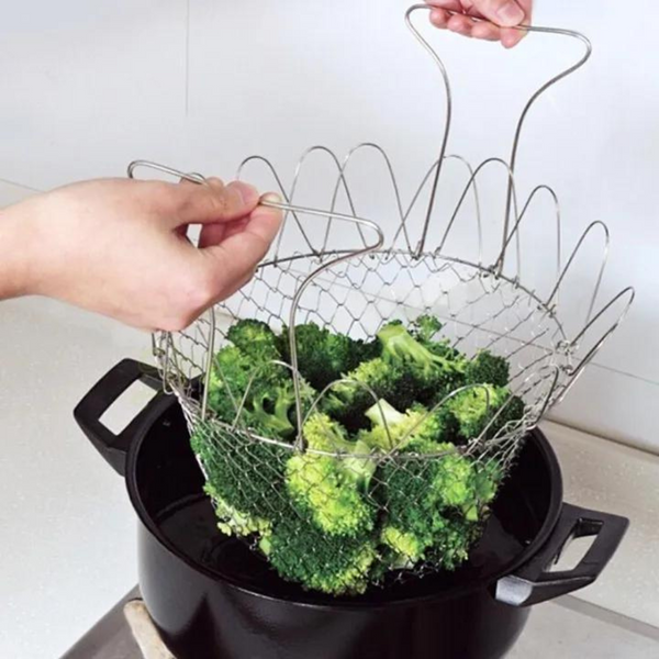 Foldable Stainless Steel Deep Fry Basket